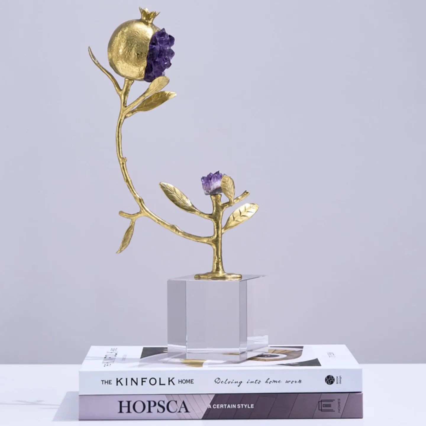 Статуэтка Гранат с аметистом на ветке