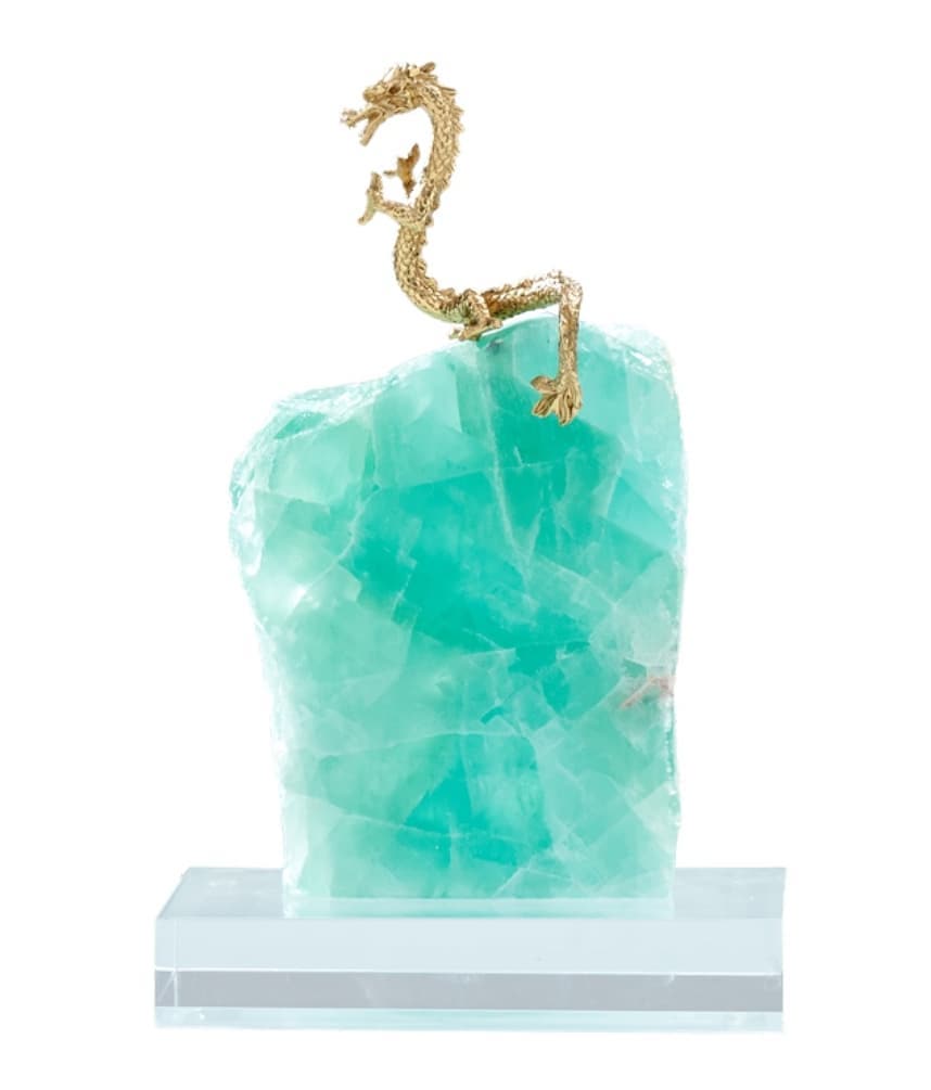 Статуэтка Дракончик на подставке из флюорита
