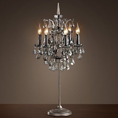 Настольная лампа 19TH C. ROCOCO IRON & Smok CRYSTAL Table Lamp