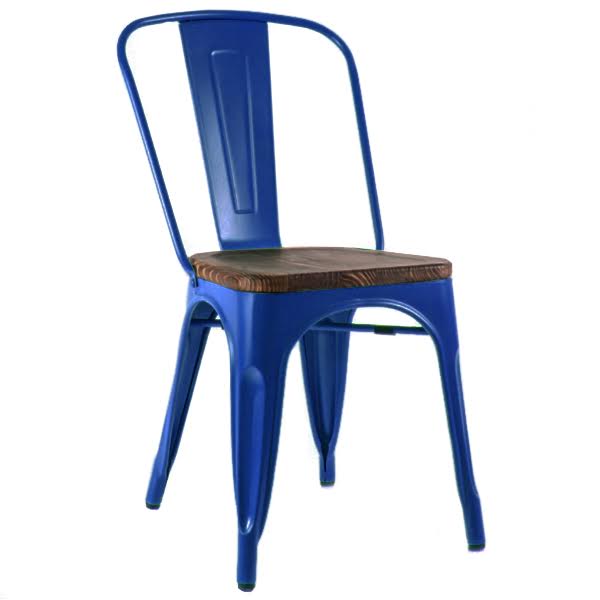 Кухонный стул Tolix Chair Wood Blue Синий designed by Xavier Pauchard in 1934