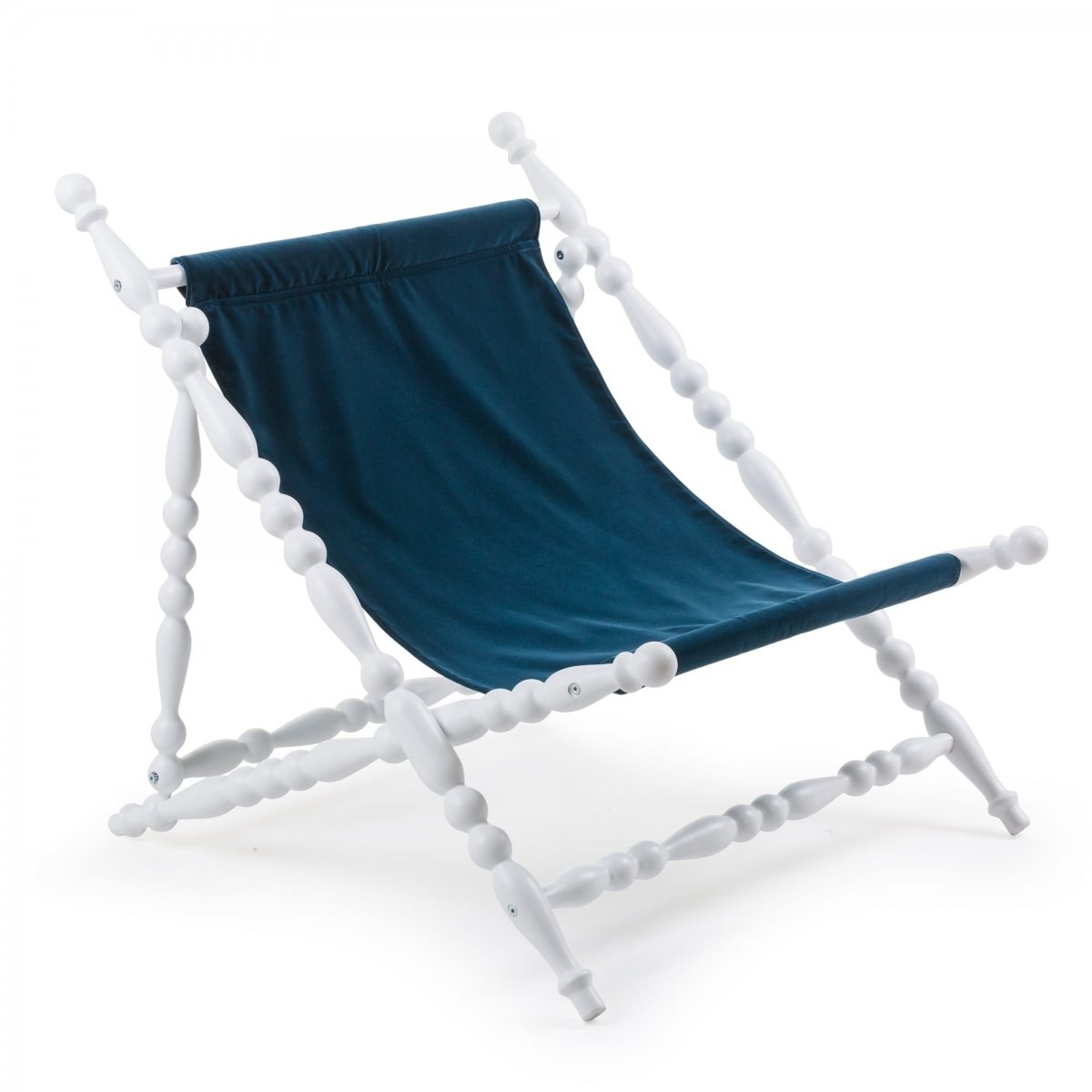 Стул Seletti Heritage Foldable Deckchair Blue white