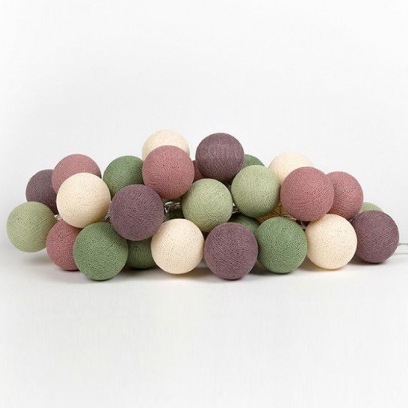 Гирлянда хлопковые фонарики Сotton Ball Forest Fruit