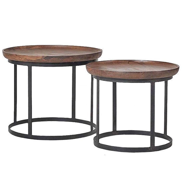 Набор из 2-х кофейных столиков из массива тика