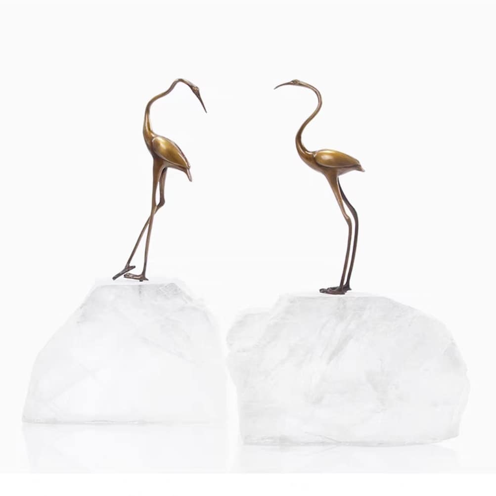 Статуэтка Цапля на подставке из кварца
