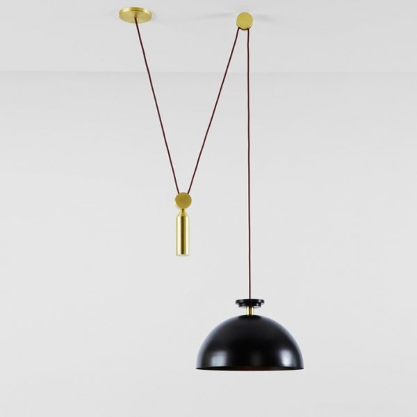 Подвесной светильник Shape up Pendant Hemisphere Black designed by John Hogan