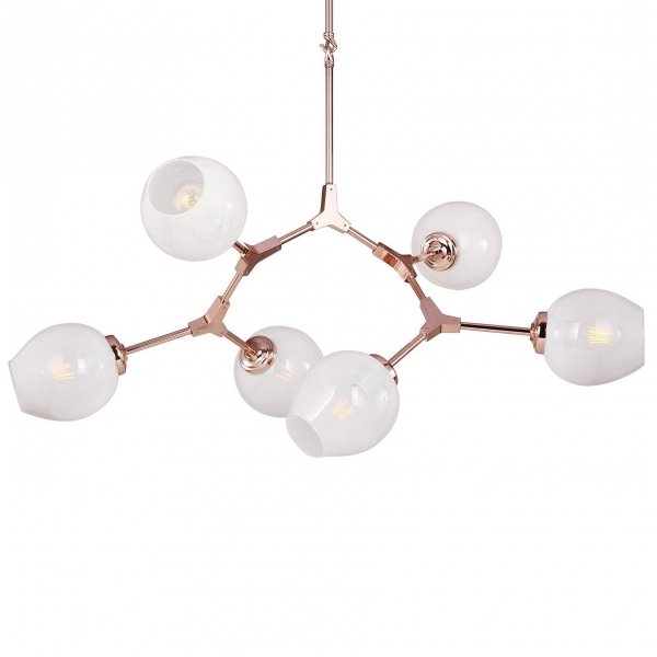 Люстра Сrumpled Glass Bubble Chandelier 6 Milk