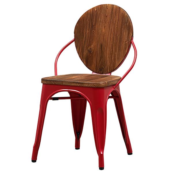 Стул Tolix chair Wooden Red designed by Xavier Pauchard
