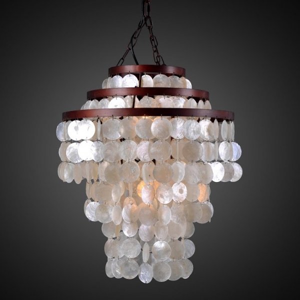 Люстра RH Capiz Three-Tier Chandelier Antic Iron