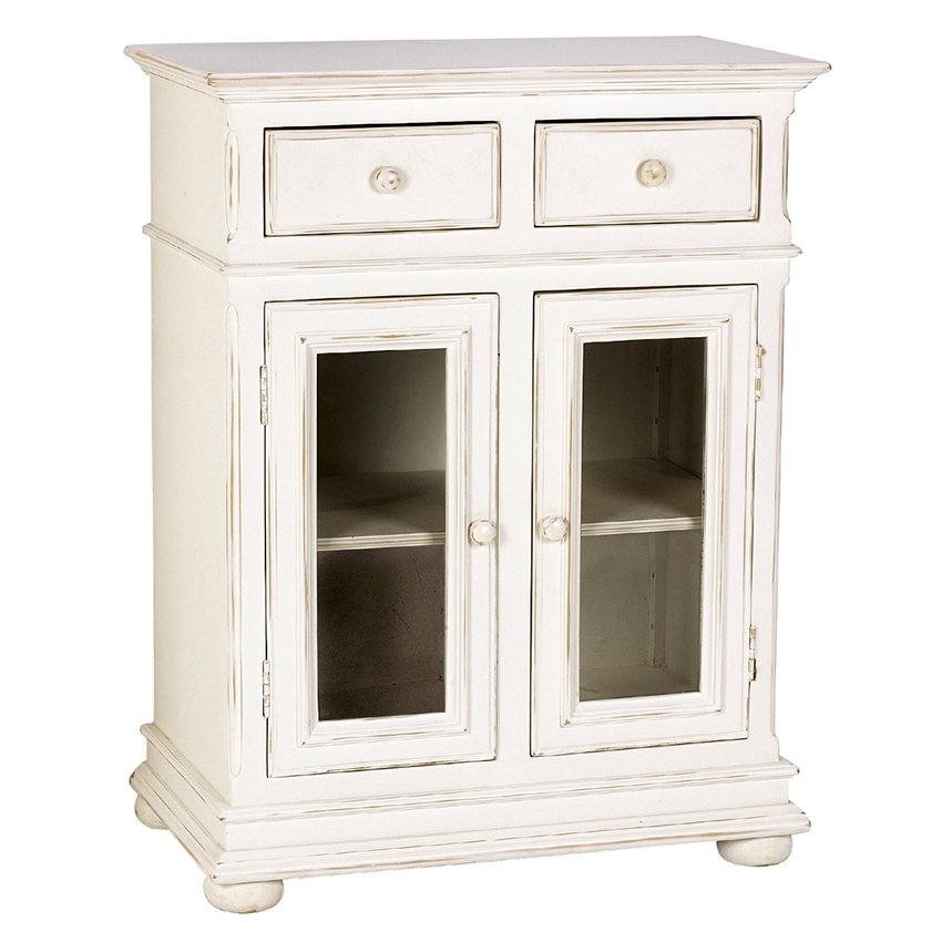 MEUBLE DE RANGEMENT VITRE BLANC HARMONIE