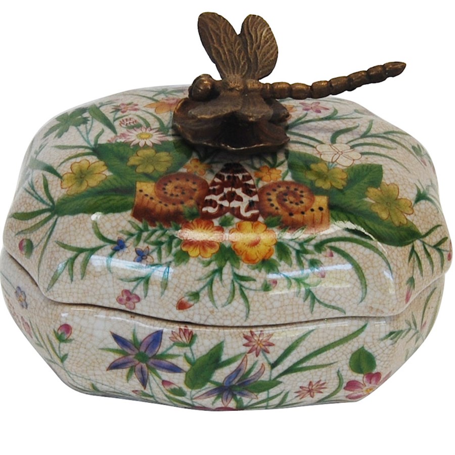 Шкатулка Dragonfly on Flowers