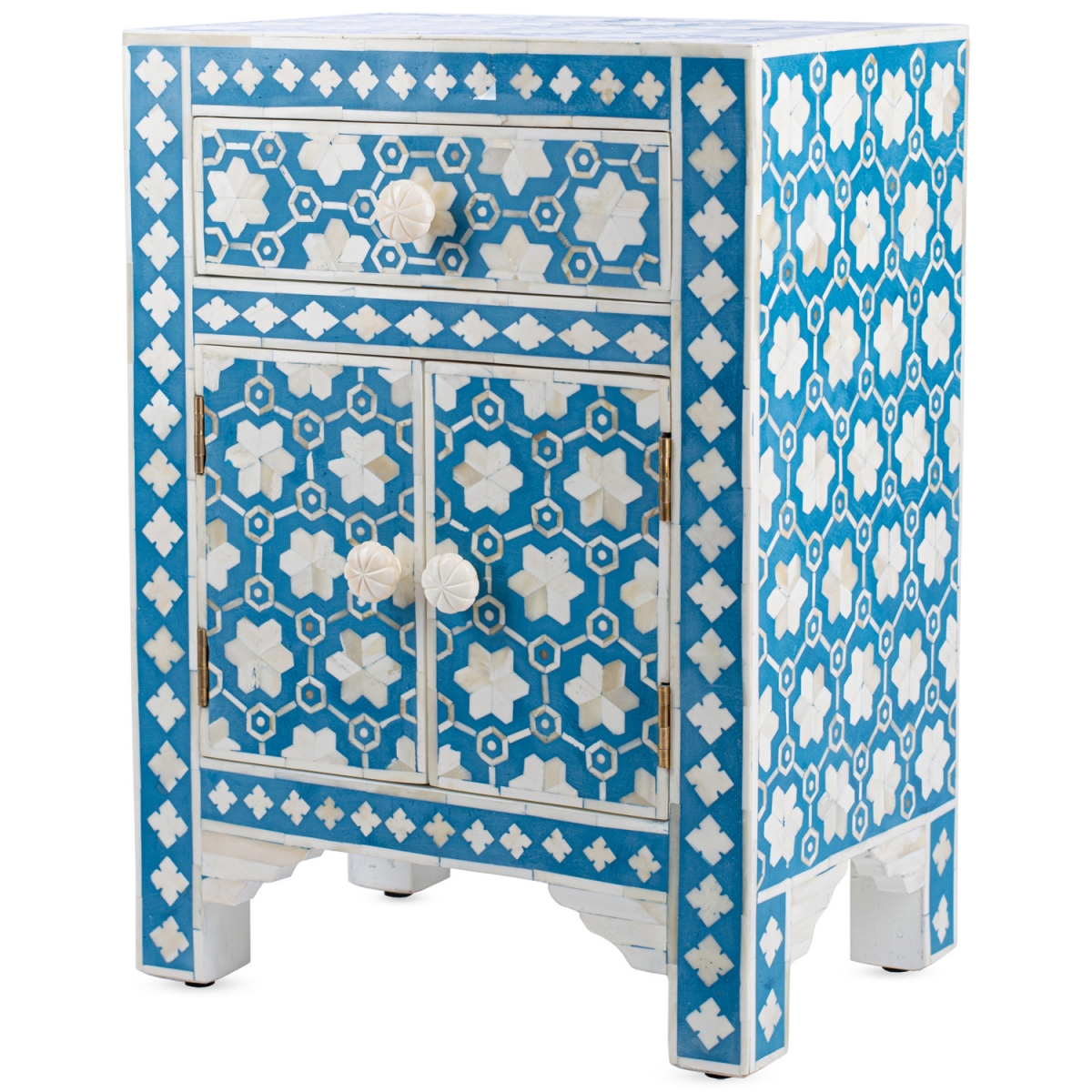 Тумба отделка кость BONE Inlay Bedside Cabinet 1 DRAWER