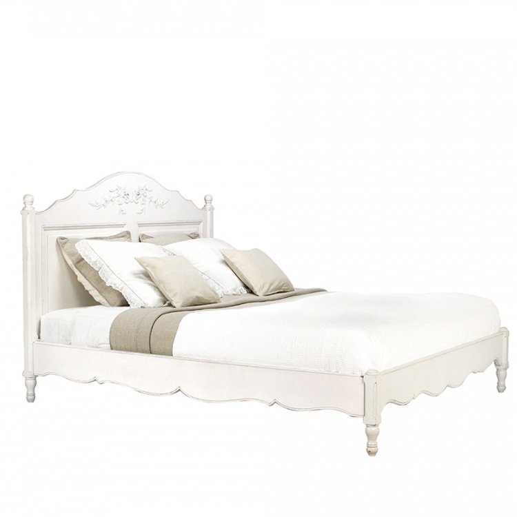 Кровать Provence LIT ENFANT 160X200 EN BOIS BLANC VIEILLI ROMANCE