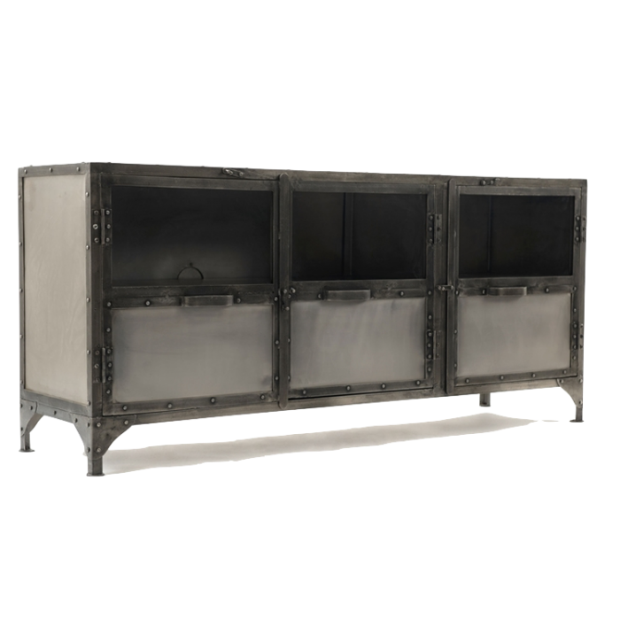 Комод Industrial Steampunk Nickel 3 Door Сoncole