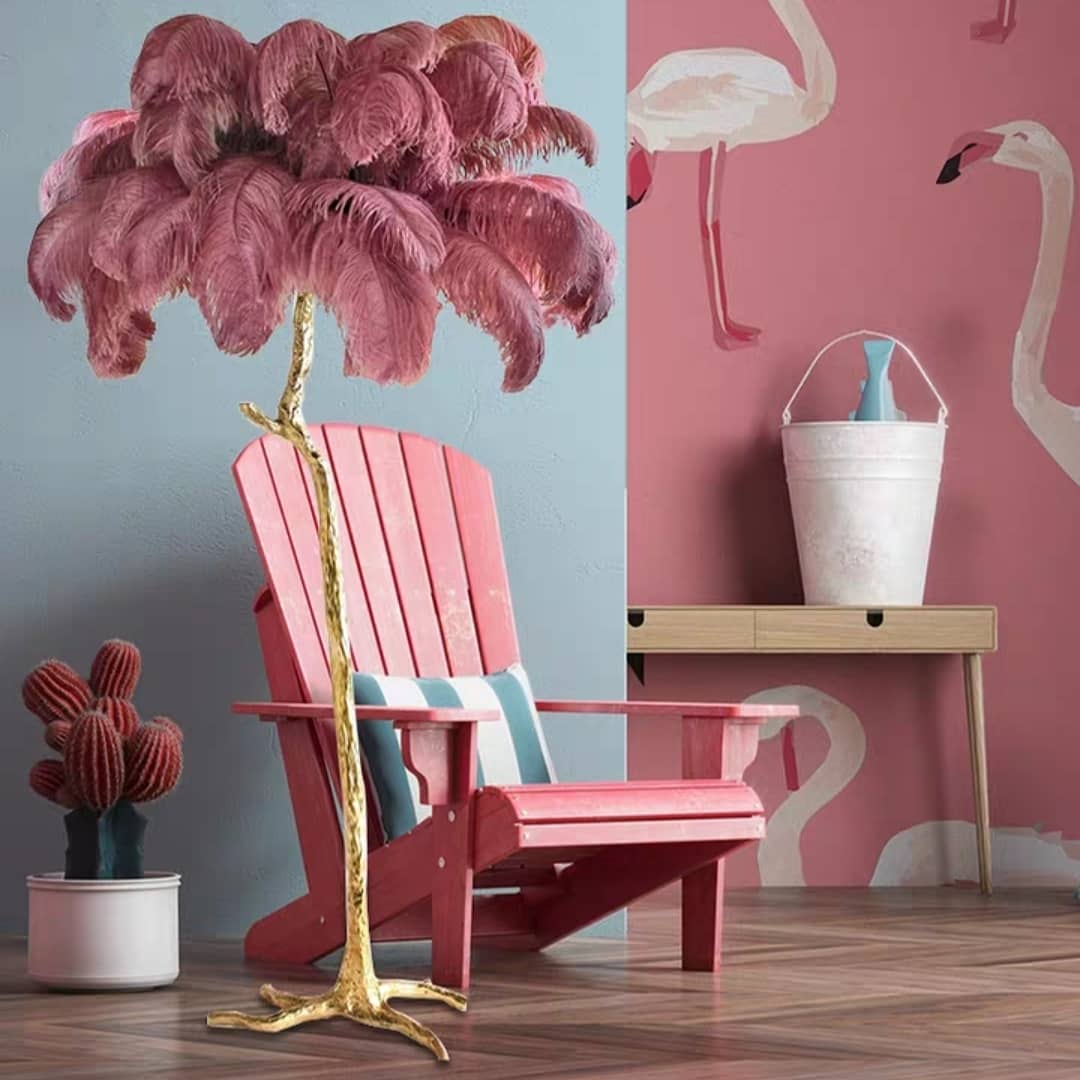 Торшер FEATHER POWDER ROSE