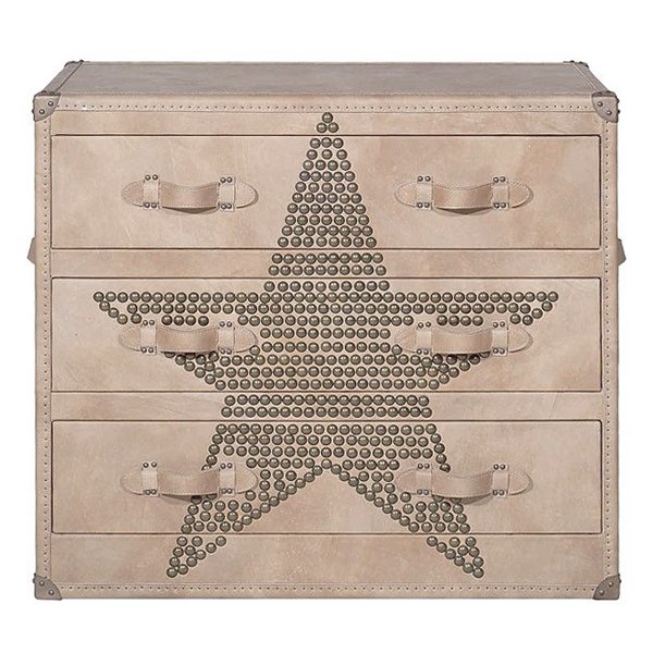 Комод Andrew Martin Howard STAR Studded Parchment Chest of Drawers designed by Martin Waller