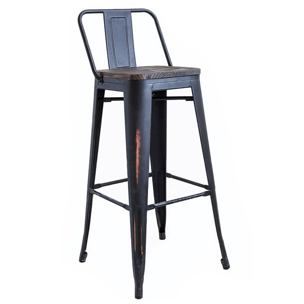 Барный стул Tolix Bar Stool Wood designed by Xavier Pauchard