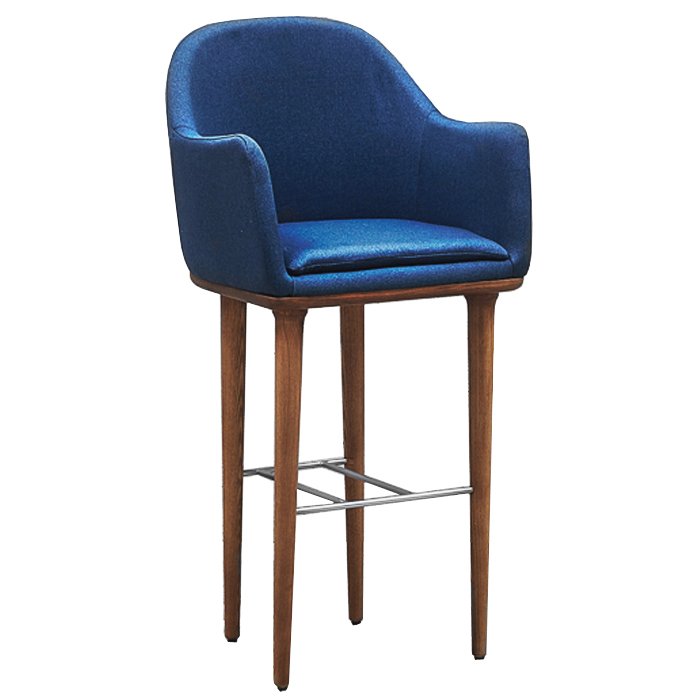Барный стул Bar stool with soft armrests Navy blue