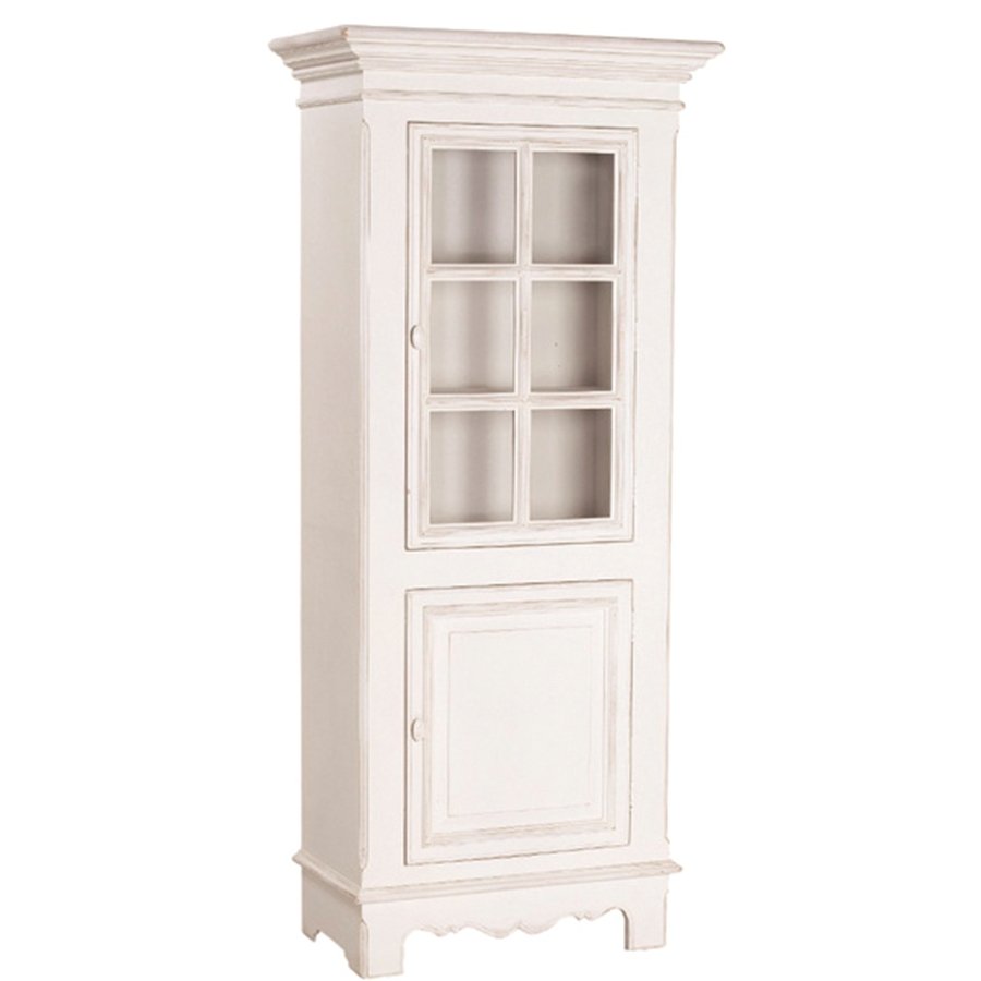 BUFFET VAISSELIER BLANC 1 PORTES VITREES HARMONIE