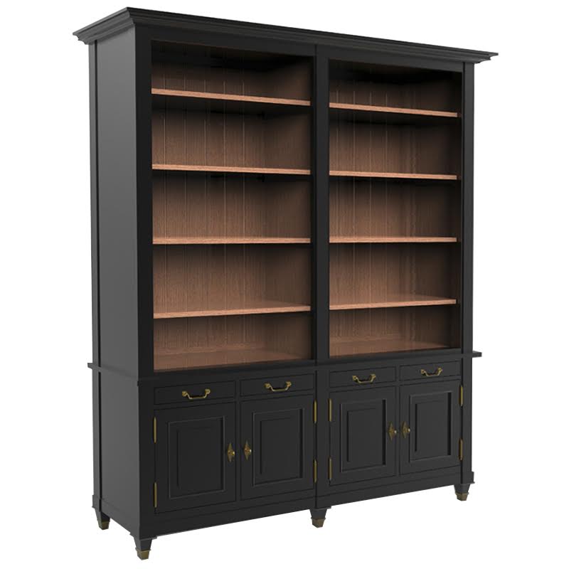 BIBLIOTHEQUE NOIRE EN ACACIA MASSIF CENACLE A275