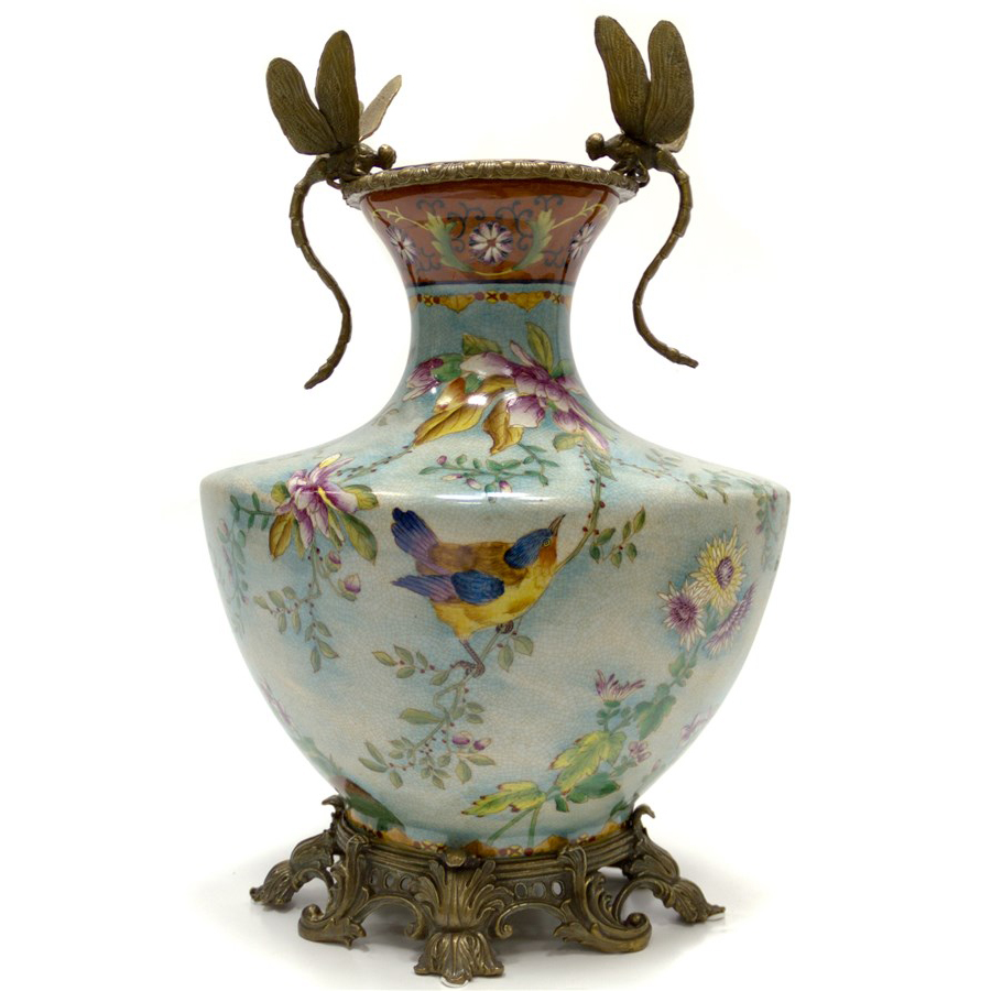 Фарфоровая ваза Canary and Dragonflies