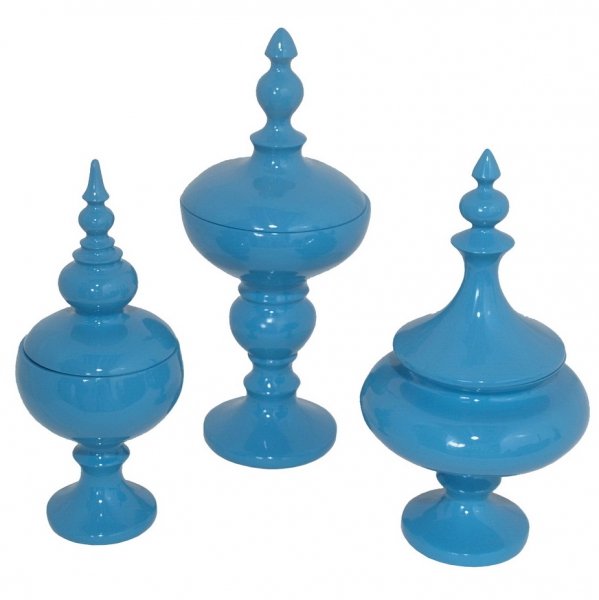 Декоративный сосуд с крышкой Oriental Architecture Blue