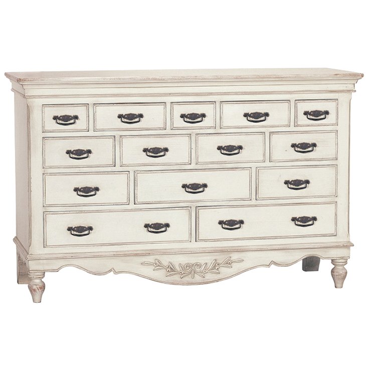 COMMODE BLANCHE 14 TIROIRS ROMANCE PPC