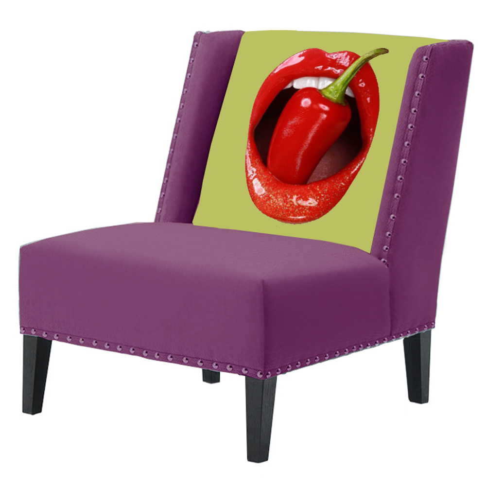 FUN Armchair "Chili Pepper" Purple Дизайнерское кресло с цветным принтом