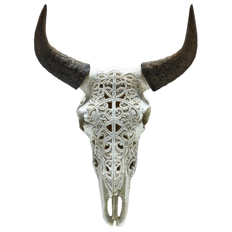 Череп буйвола с резьбой Buffalo Skull little