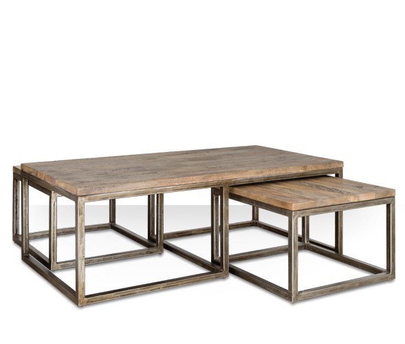 Журнальный стол Industrial Metal Rust Triple Table