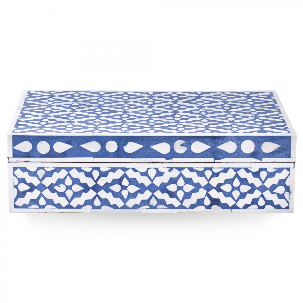 Шкатулка инкрустация костью Pattern Inlay Box Indigo