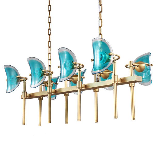 Люстра Lily Turquoise Glass rectangle