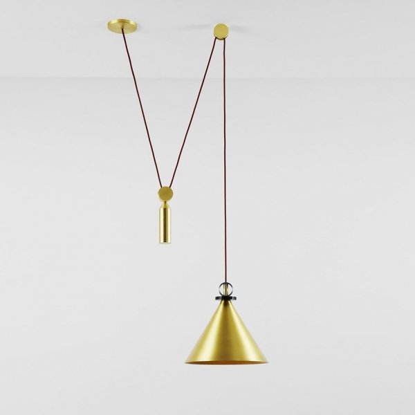 Подвесной светильник Shape up Pendant Cone Brass designed by John Hogan