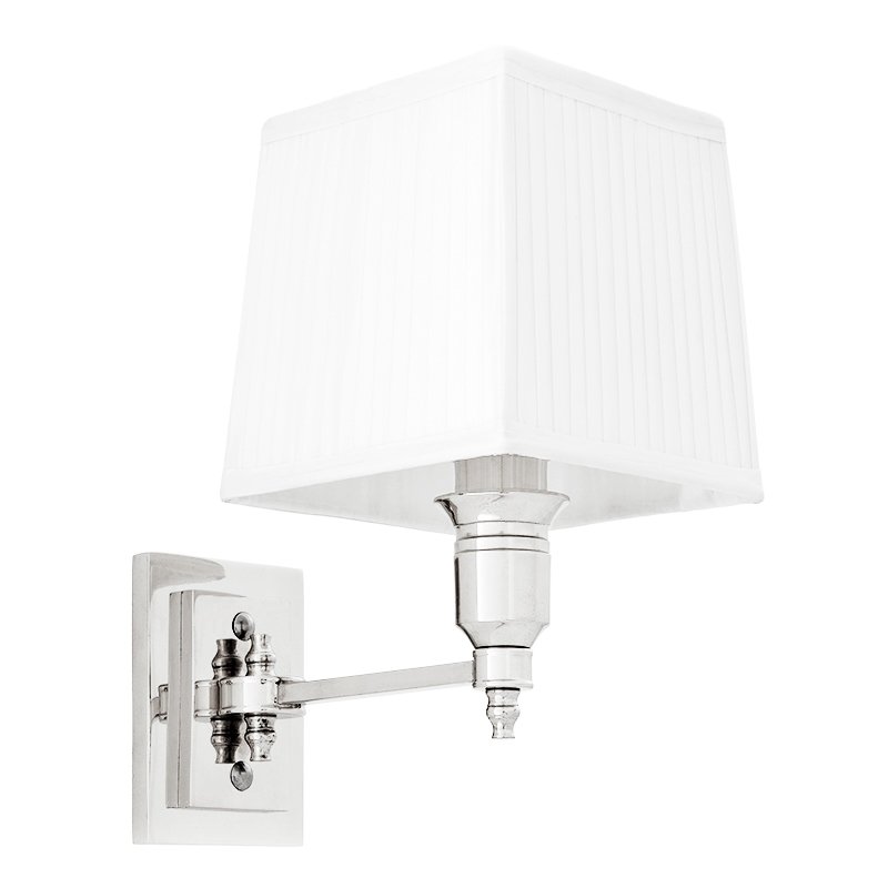 Бра Wall Lamp Lexington Single Nickel+White