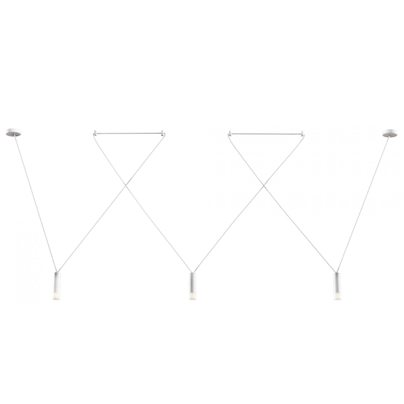 Wireflow LED White Suspension lam 3 патрона designed by Jordi Vilardell