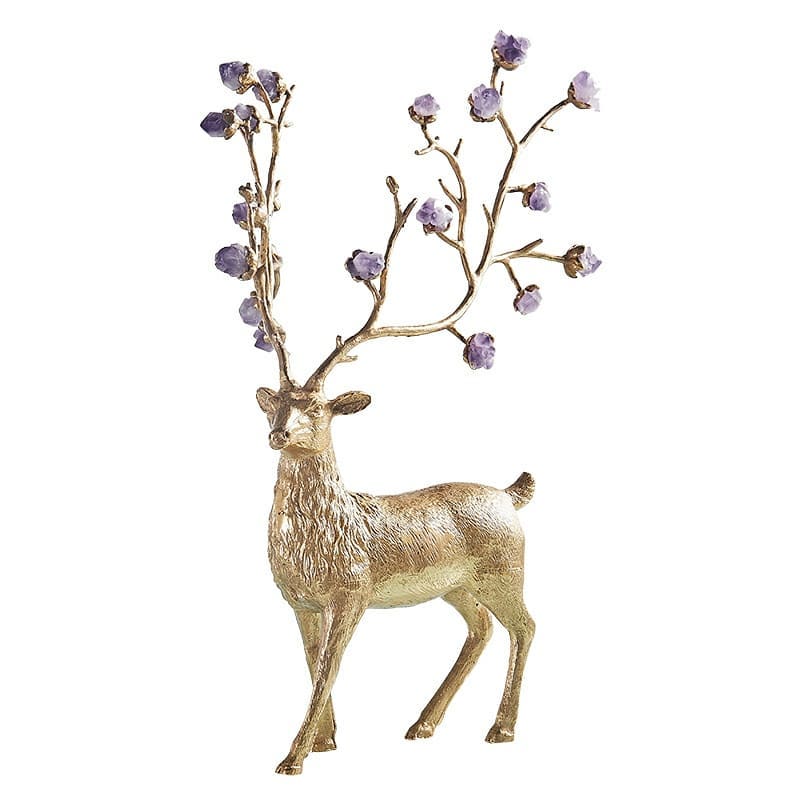 Статуэтка Мама-олень с рожками из аметистов