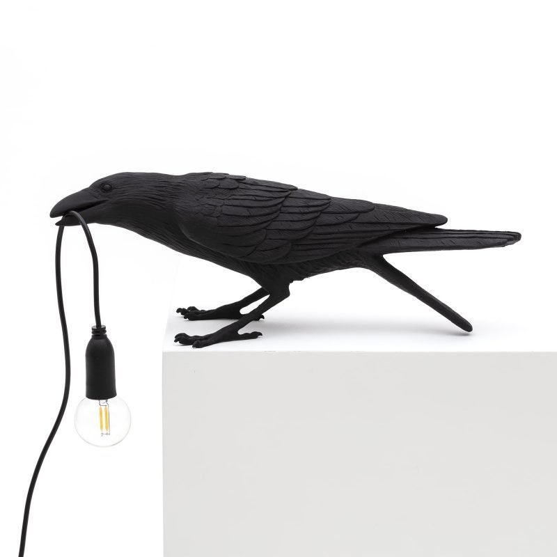 Настольная лампа Seletti Bird Lamp Black  Playing  designed by Marcantonio Raimondi Malerba