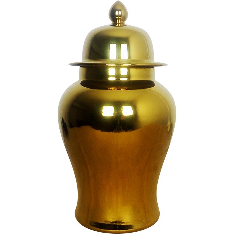 Ваза Gold Ceramic Chinese Jars with Lids