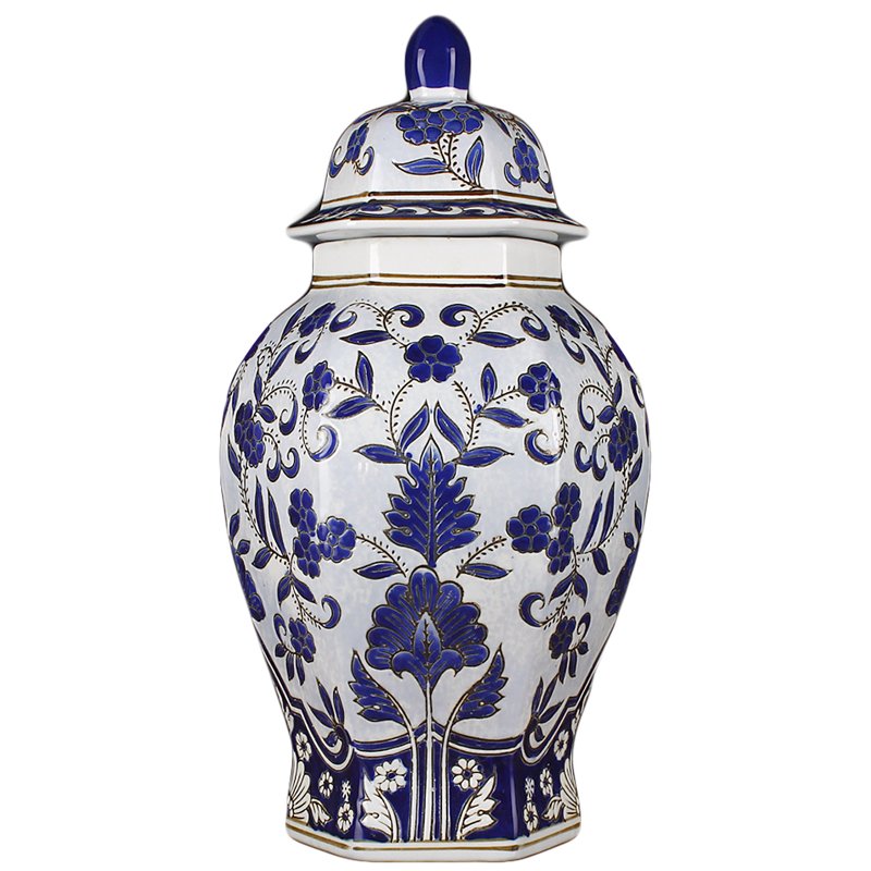 Ваза с крышкой BLUE PATTERN ornament