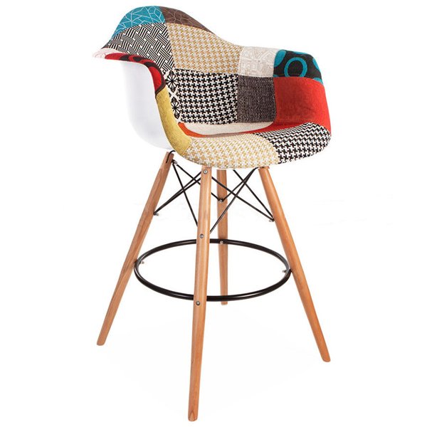 Барный Стул Eames Patchwork bar style DSW designed by Charles and Ray Eames