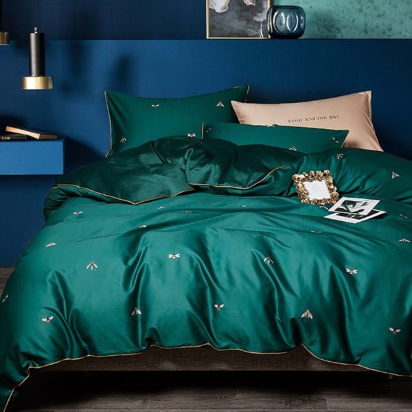 Emerald bee linens