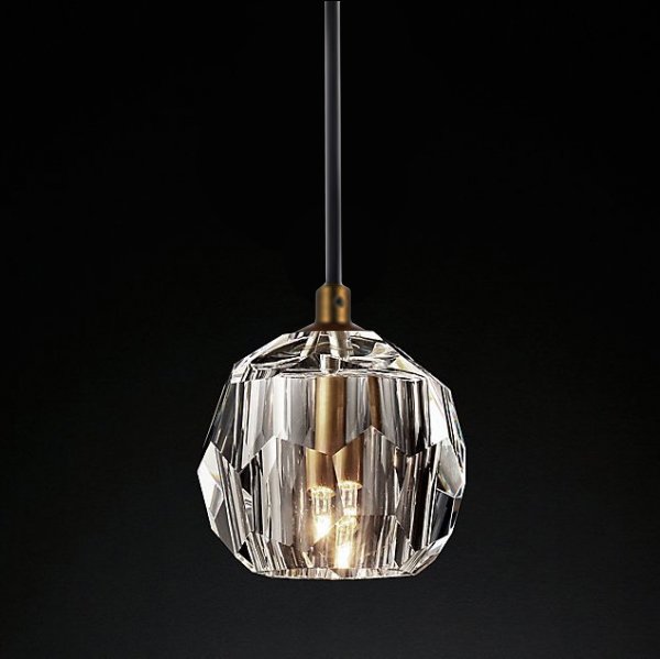 Люстра RH Boule De Cristal Single Rod Pendant Brass