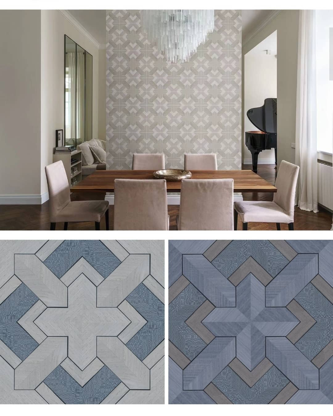 Обои из шпона  Маркетри Monsterior