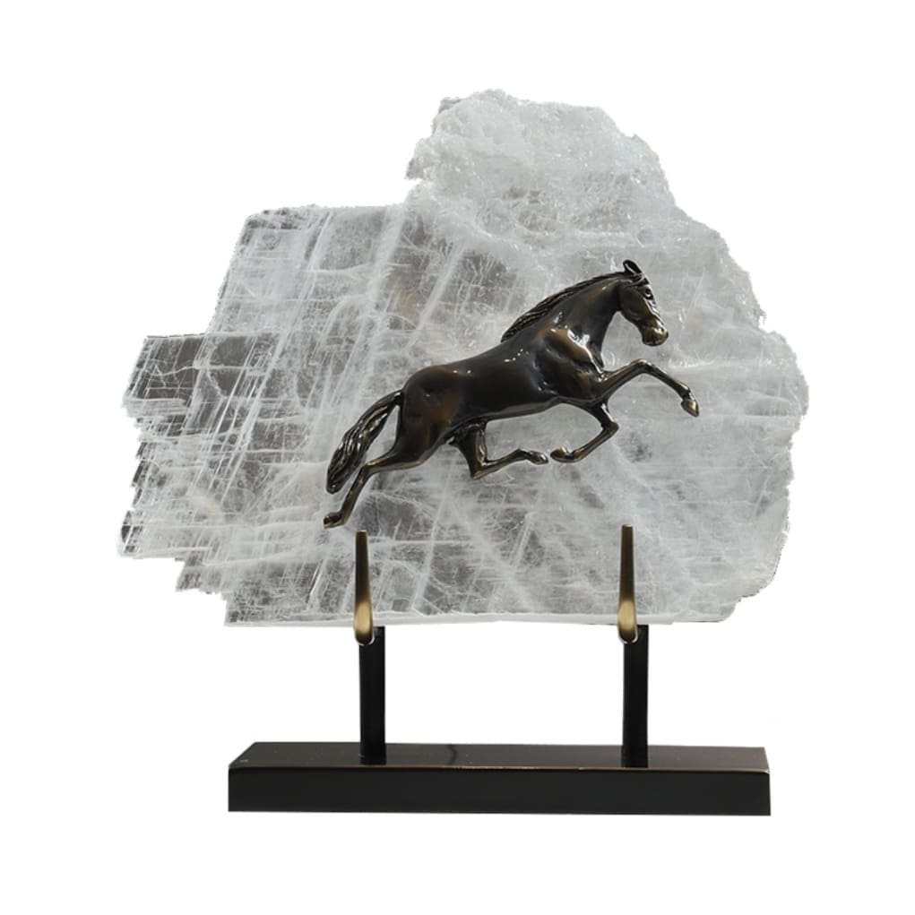 Статуэтка Лошадь из бронзы в кварце на подставке