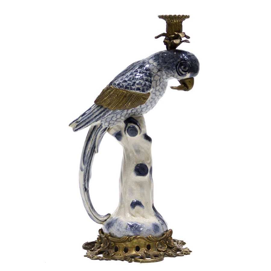 Подсвечник Parrot Porcelain & Bronze