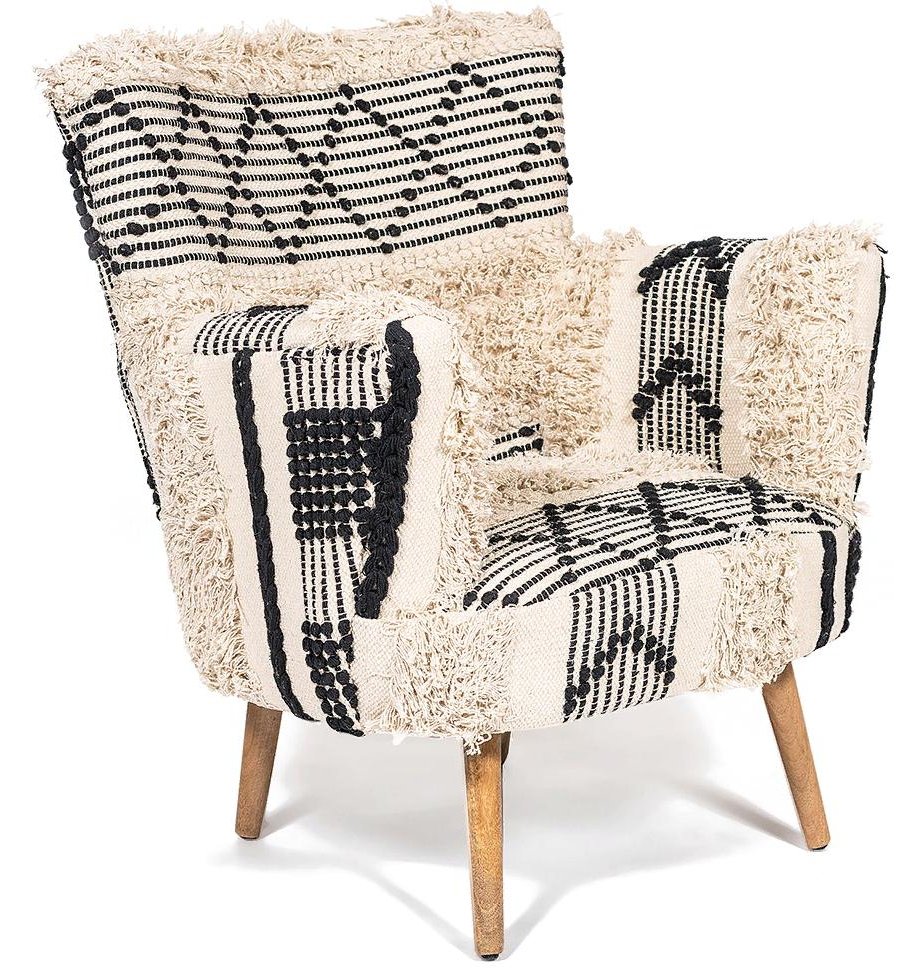 Кресло KELIM Pattern black and white Chair