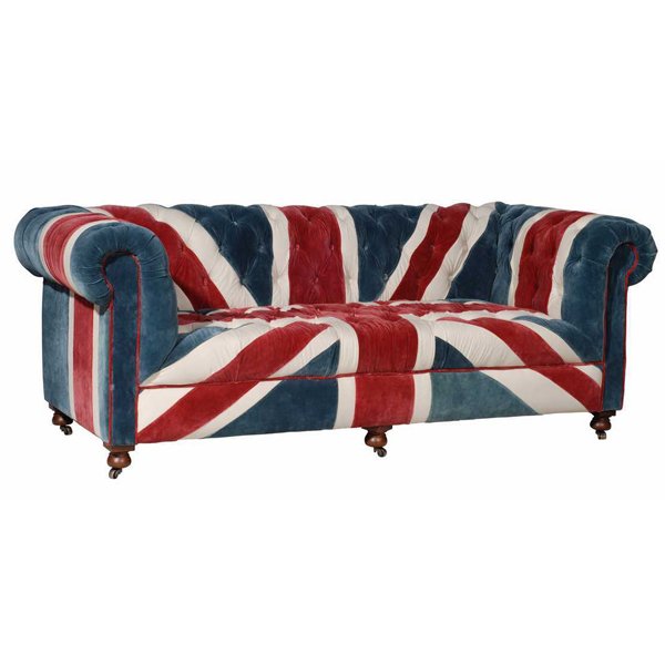 William Sofa Union Jack Velvet Andrew Martin designed by Martin Waller