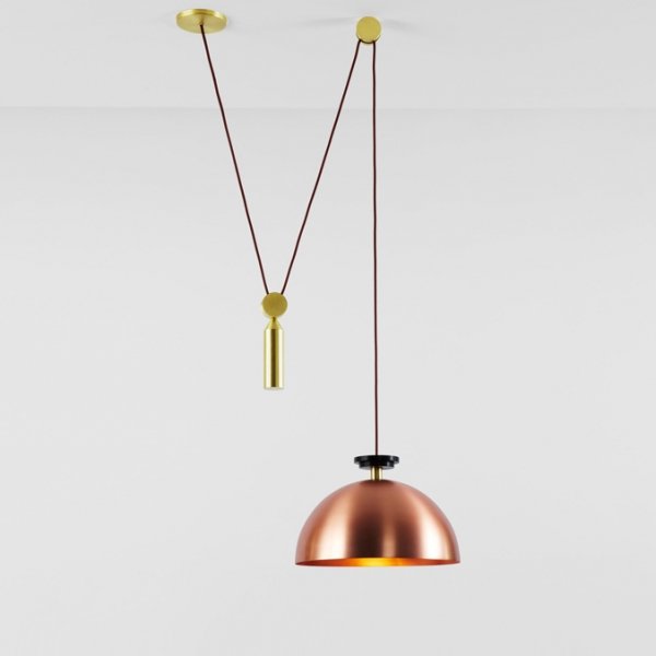Подвесной светильник Shape up Pendant Hemisphere Copper designed by John Hogan