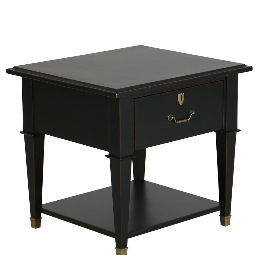 BOUT DE CANAPE NOIR EN ACACIA MASSIF CENACLE A274