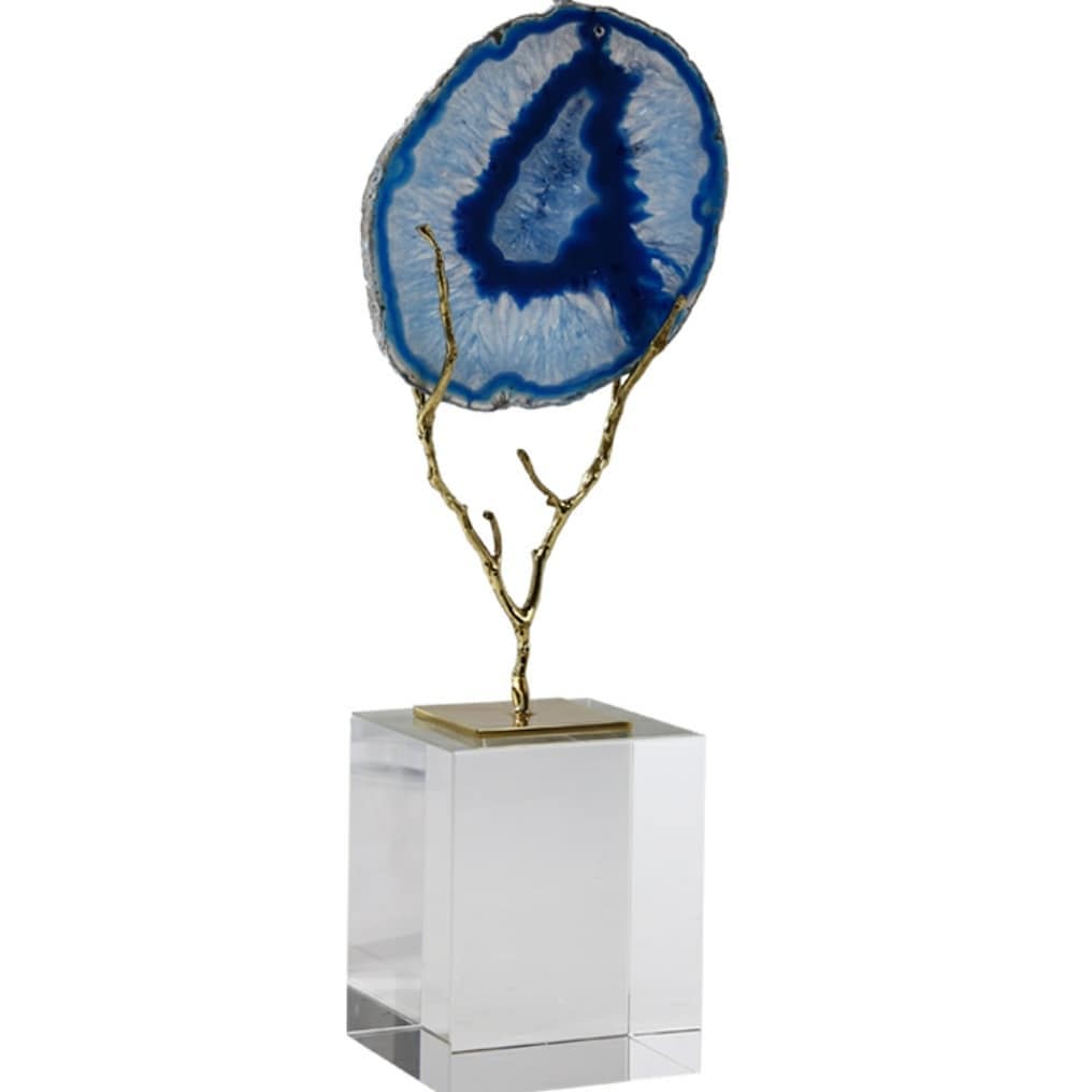 Статуэтка Зеркальце из среза агата на подставке