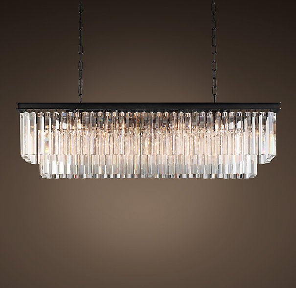 Люстра RH 1920s Odeon Clear Glass Fringe Grey iron 125